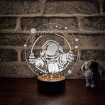 By-Lamp Astronot Penceresi Led Masa Lambası Ahşap Taban