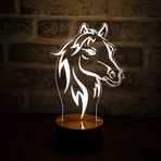 By-Lamp At Büstü Led Masa Lambası Ahşap Taban