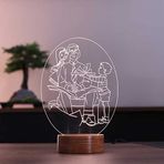 By-Lamp Babalar Gününe Özel Led Masa Lambası Ahşap Taban