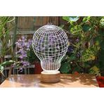 By-Lamp Dekoratif 3D Led Masa Lambası Ahşap Taban
