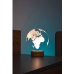 By-Lamp Dünya Haritası Figürlü Dekoratif Hediye Led Masa Lambası | 7 Işık Rengi | Ahşap Taban