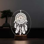 By-Lamp Düş Kapanı Hediye Led Lamba Ahşap Taban