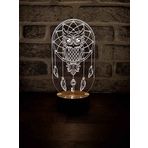 By-Lamp Düş Kapanı ve Baykuş Led Gece Lambası Ahşap Taban