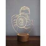 By-Lamp Fotoğrafçı Led Masa Lambası Ahşap Taban