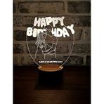 By-Lamp Happy Birthday Hediye Masa Lambası Ahşap Taban