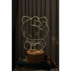 BY-LAMP Hello Kitty Çocuk Odası Hediyesi 3 Boyutlu Led Masa Lambası Çocuk Odası Gece Lambası | 7 Işık Rengi