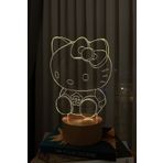 BY-LAMP Hello Kitty Çocuk Odası Hediyesi 3 Boyutlu Led Masa Lambası Çocuk Odası Gece Lambası | 7 Işık Rengi