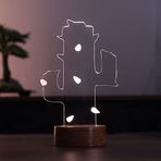 By-Lamp Kaktüs Led Masa Lambası Ahşap Taban