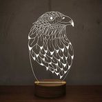 By-Lamp Kartal Portre Led Masa Lambası Ahşap Taban