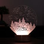 By-Lamp Kış Masalı Led Masa Lambası Ahşap Taban