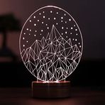 By-Lamp Kristal Buzdağı Led Masa Lambası Ahşap Taban