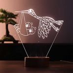 By-Lamp Leylek İkizler Led Masa Lambası Ahşap Taban