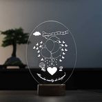 By-Lamp Mutluluk Led Masa Lambası Ahşap Taban