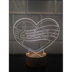 By-Lamp Müzik Aşkı Led Masa Lambası Ahşap Taban