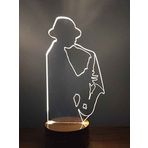 By-Lamp Müzisyen Led Masa Lambası Ahşap Taban