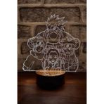 By-Lamp Naruto Kakashi Team 7 Figürlü Dekoratif Hediye Led Masa Lambası | 7 Işık Rengi | Ahşap Taban