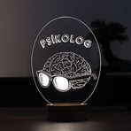 By-Lamp Psikolog Led Masa Lambası Ahşap Taban