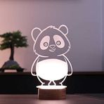 By-Lamp Sevimli Panda Led Masa Lambası Ahşap Taban