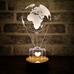 By-Lamp Seyahat Balonu Led Masa Lambası Ahşap Taban