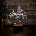 By-Lamp Uçan Kale Led Masa Lambası Ahşap Taban