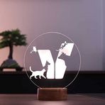 By-Lamp Veteriner Led Masa Lambası Ahşap Taban