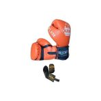 By Leon 1982 Blade Suni Deri Boks Eldiveni Kick Boks ve Muay Thai İçin Özel Set - Turuncu - 10 oz