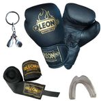 By Leon 1982 Blade Training Boks Eldiveni, Bandaj Dişlik Anahtarlık Seti Siyah (10 Oz)