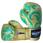 By Leon 1982 Flower Deri Kick Boks ve Muay Thai Eldiveni Altın Sarısı (12 Oz)