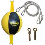 By Leon 1982 İki Askılı Pencikbol, Hız Refleks Topu Punching Ball (Sarı/Siyah, Standart)