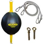 By Leon 1982 İki Askılı Pencikbol, Hız Refleks Topu Punching Ball (Siyah (Sarı Logo), Standart)