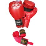By Leon 1982 Leon Blade Boks, Kick Boks ve Muay Thai Eldiveni+Bandaj - 8 oz - Kırmızı
