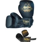 By Leon 1982 Leon Blade Boks, Kick Boks ve Muay Thai Eldiveni+Bandaj - 8 oz - Siyah