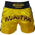 By Leon 1982 Leon Classic Nakışlı Muay Thai ve Kick Boks Antrenman Şortu Sarı BYL1008 - XS
