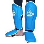By Leon 1982 Solid Muay Thai ve Kick Boks Ayak ve Kaval Koruyucu Mavi (Mavi, M)