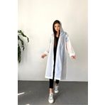 By Marine BYMMRC881R02 Beyaz Çıtçıtlı Eva Kapüşonlu Unisex Yağmurluk