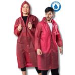 By Marine BYMMRC881R07 Bordo Kapüşonlu Çıtçıtlı Eva Unisex Yağmurluk