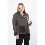 By Marki Marki By Marki Marki kadın Krom Crop Detaylı Deri Mont - Haki