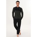 By Mecit Pijama Büyük Beden Selanik Kumaş Yakası Düğmeli Kışlık Erkek Pijama Takımı %70 pamuk %30 polyester