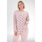 By Mecit Pijama Kadın Büyük Beden Çiçek Desenli Uzun Kollu Battal Anne Pijama Takımı %80 Pamuk, %20 Viskon