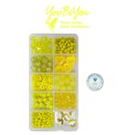 By MO Accessories YENİ SEZON 10'lu Mini Kutuda Sarı Boncuklarla Takı Yapım Seti Kendin Yap Hobi Seti