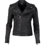 By Motto Jasmine Biker Bayan Deri Ceket - Siyah