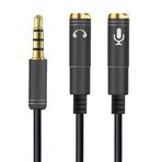 By Nevser® 1 Erkek 2 Dişi 35 mm Kulaklık ve Mikrofon Ayırıcı Çoklayıcı Aux Kablo