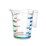 By Nevser® 1000 ml Renkli Dereceli Sert Plastik Mutfak Ölçü Kabı