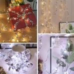 By Nevser 3 Metre Yaldızlı Gümüş LED Işık – Dekoratif Ortam ve Yılbaşı Aydınlatması - 10 cm - Beyaz - Sarı