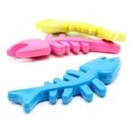 By Nevser® Balık Kemiği Iskelet Şekilli Renkli Plastik Kedi Oyuncağı