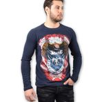 by nova airforcemarket FLY Hava Kuvvetleri Baskılı Erkek Uzun Kollu Sweatshirt - Lacivert TE092|L