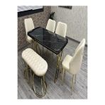 By Orhan Güzel Mutfak Masası Takımı,salon Masa Takımı 6 Kişilik Orma Gold Salon Masa Takımı X Ayak Bordo