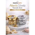 By Paster Altın & Gümüş Varak Seti Yenilebilir Premium Pasta Süsleme 16x16 8 Yaprak