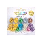 By Paster Pasta City 9’lu Festival Mix Draje Seti – Renkli Yenilebilir Pasta Süsü (15g x 9)