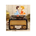 By Rk Tasarım Nostaljik Radyo Görünümlü Romantik Öpücük Hareketli Müzik Kutusu